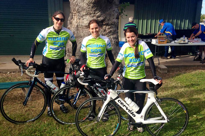 Caitlin at the ROMAC 505 in 2014 in Emerald. It is a 24hr 505km charity ride organised by Rotary in Emerald and raises for rotary oceanic medical aid for children.